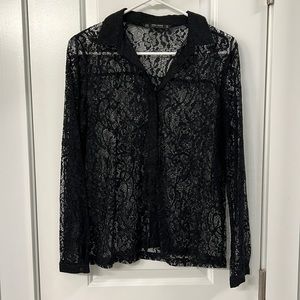 Zara lace button down